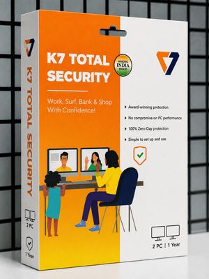 New, 2 User, 1 Year, K7 Total Security
