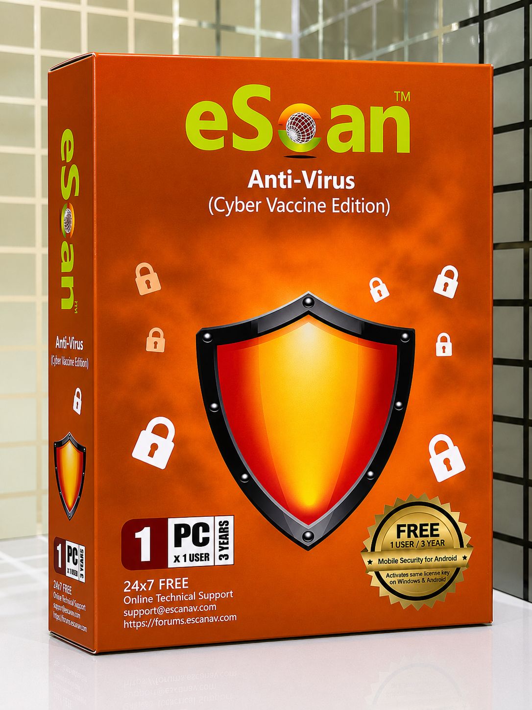 New 1pc 3yr eScan Anti-Virus Security (v22)