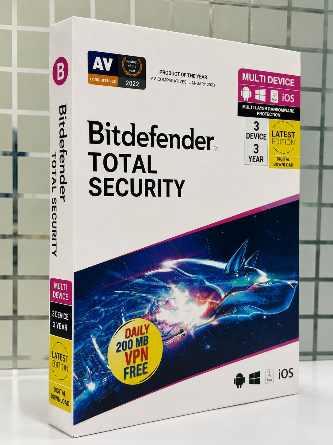 New 3pc 3yr Bitdefender Total Security (VPN)