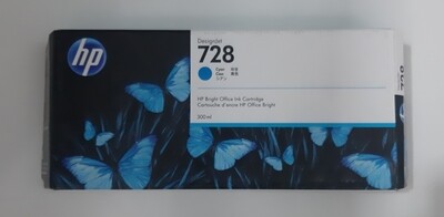 HP DesignJet 728 Cyan Ink, 300ml (T730, T830)