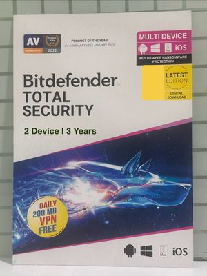 2 User, 3 Year, Bitdefender Total Security (200MB VPN)