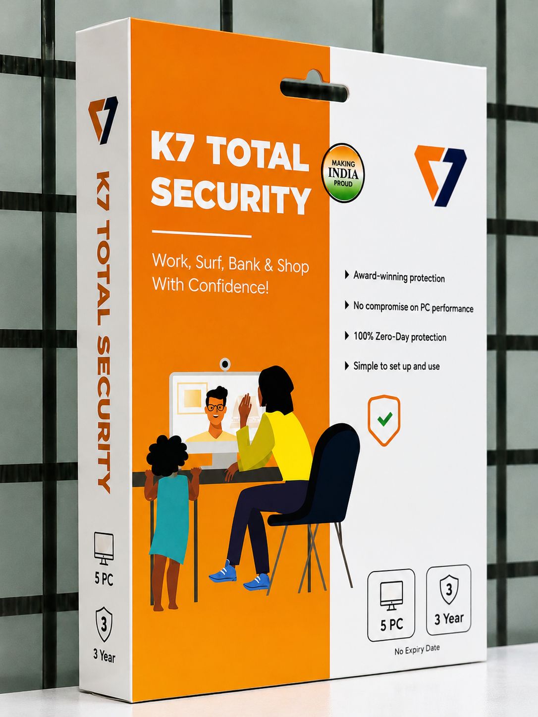 5 User, 3 Year, K7 Total Security