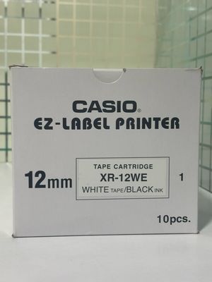 Casio XR-12WE1 Black on White 12mm Label Tape (10pack)