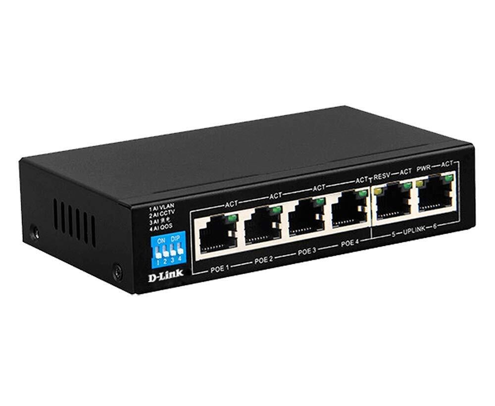 D-Link 6-Port Unmanaged PoE Switch DES-F1006P-E