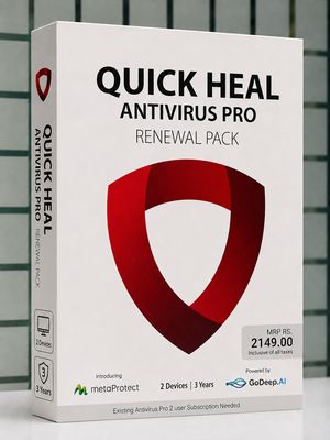 Renewal, 2 User, 3 Year, Quick Heal Antivirus Pro