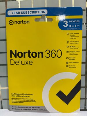 New, 3 User, 3 Year, Norton 360 Deluxe Total Security