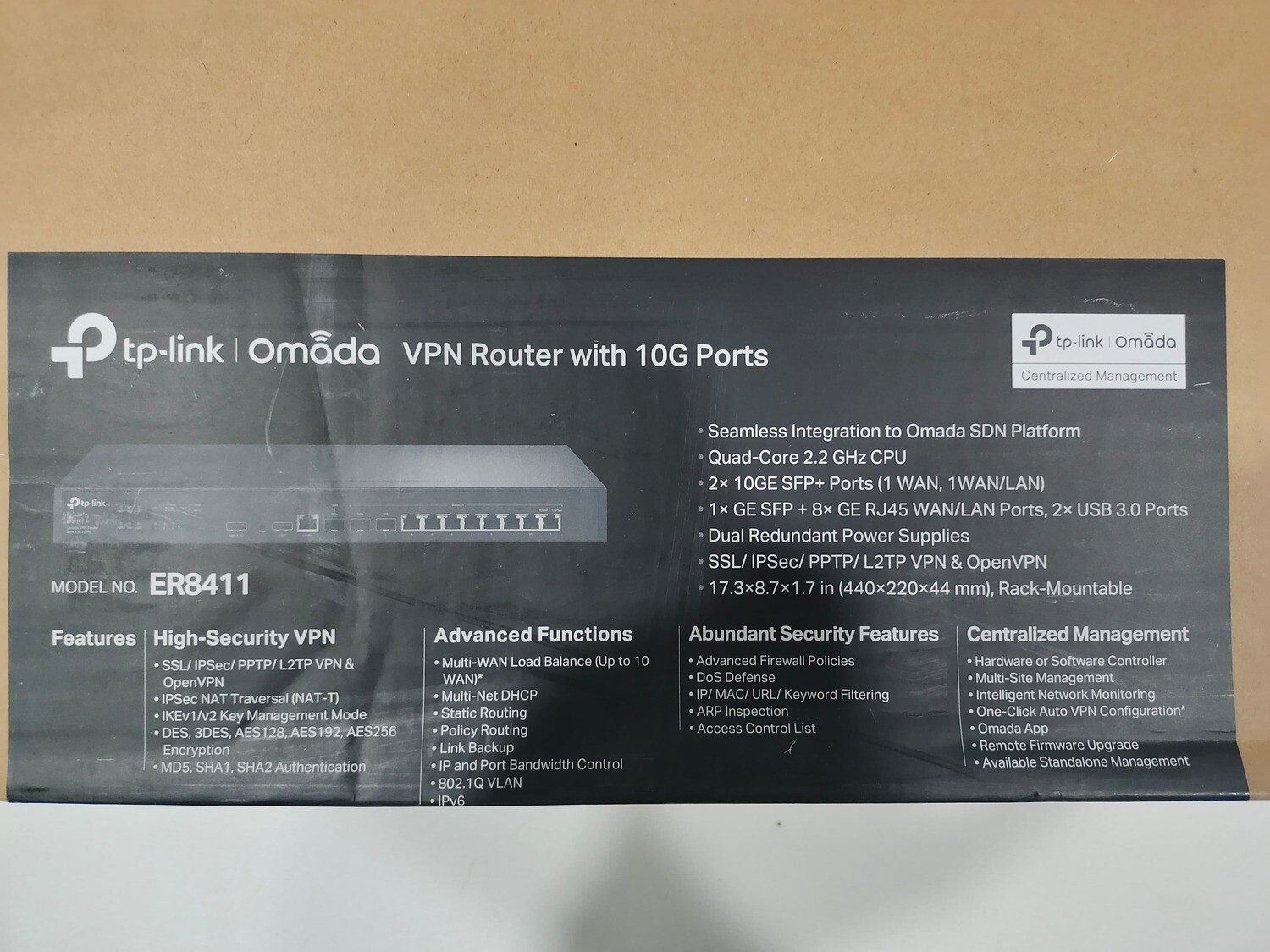 Tplink ER8411 Omada VPN Router with 10G Ports Tplink ER8411 Omada VPN Router with 10G Ports