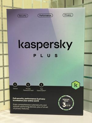 New, 3 User, 1 Year, Kaspersky Plus (internet security) New, 3 User, 1 Year, Kaspersky Plus (internet security)