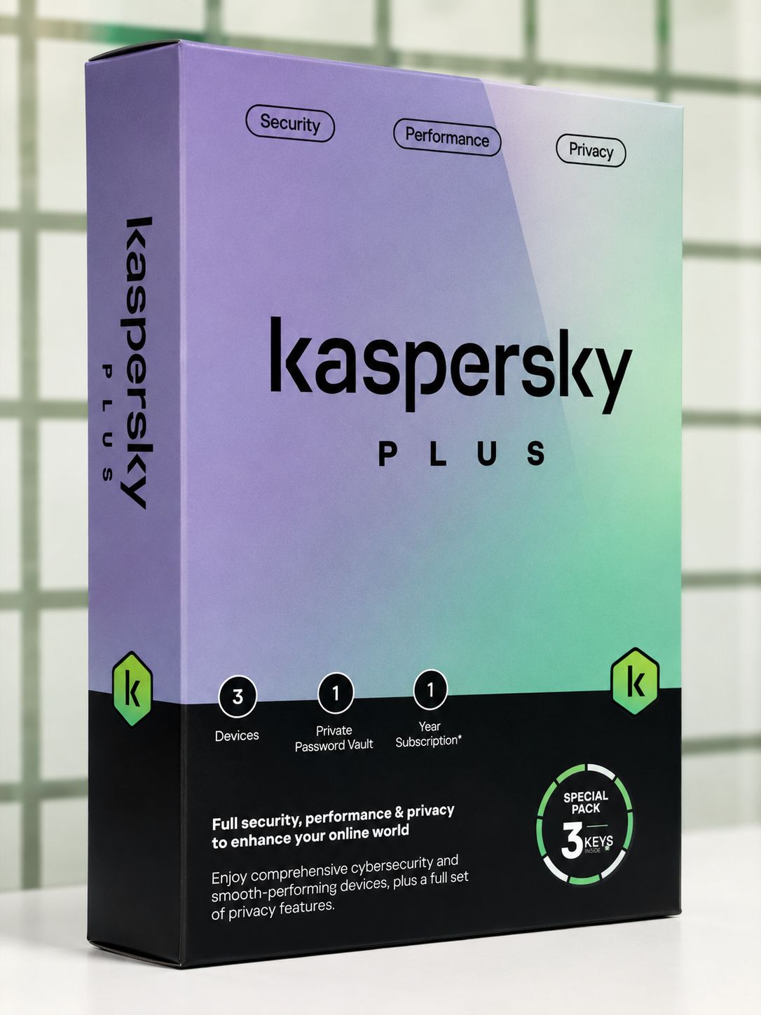 3 User, 1 Year, Kaspersky Plus (internet security)