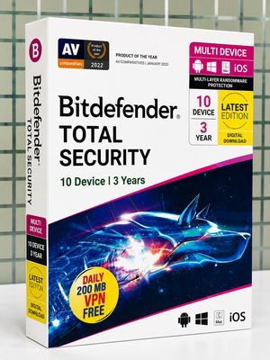 10 User, 1 Year, Bitdefender Total Security (200MB VPN) 10 User, 1 Year, Bitdefender Total Security (200MB VPN)