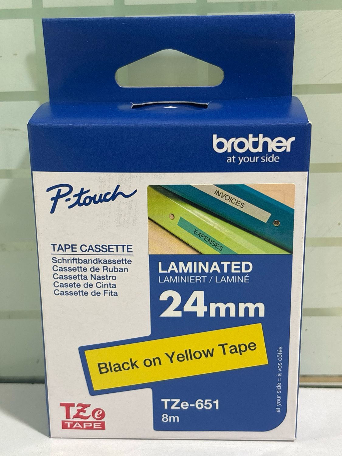 Brother TZe-651 Black on Yellow 24mm Label Tape