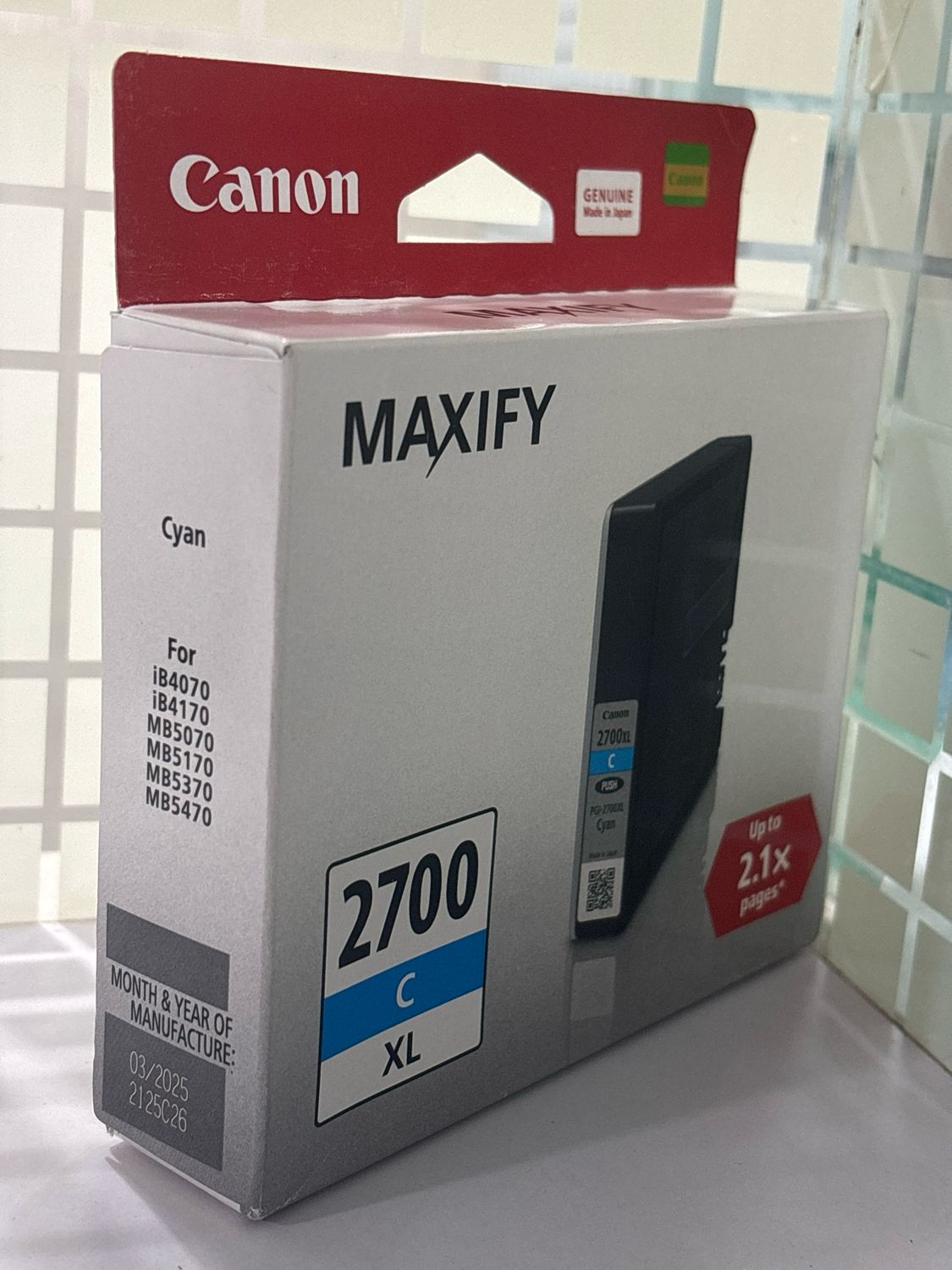 Canon Maxify 2700XL Cyan Ink Cartridge, 19.3ml Canon Maxify 2700XL Cyan Ink Cartridge, 19.3ml