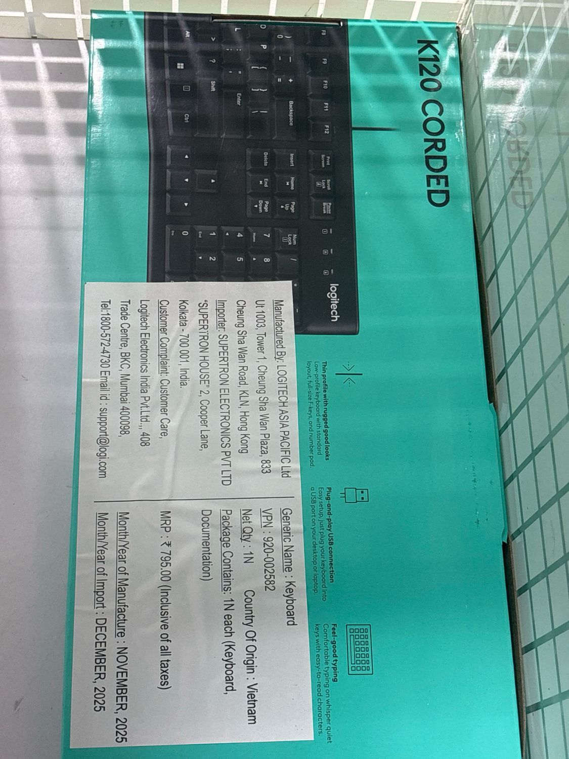 Logitech K120 Corded USB Keyboard