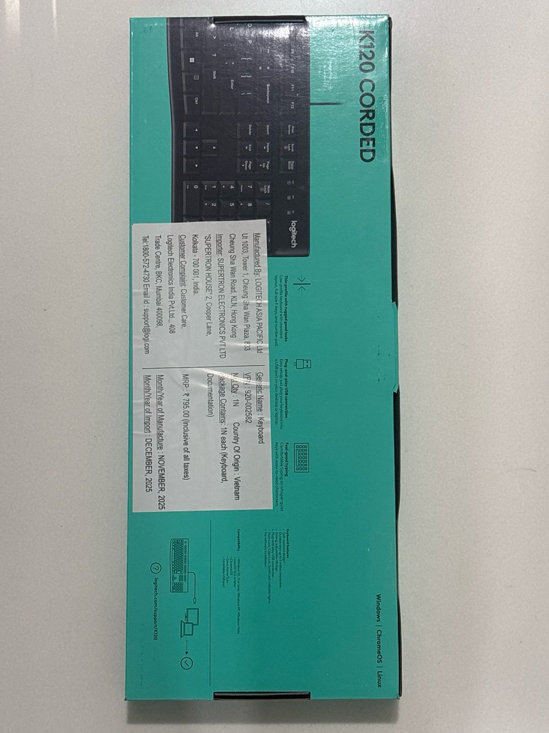 Logitech K120 Corded USB Keyboard