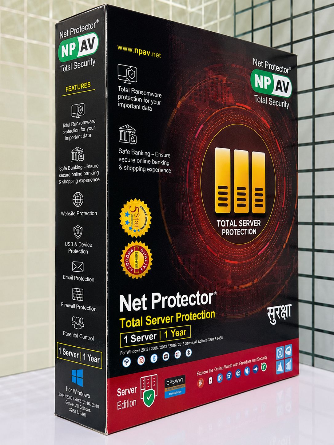1 Server, 1 Year, Net Protector Total Server Protection