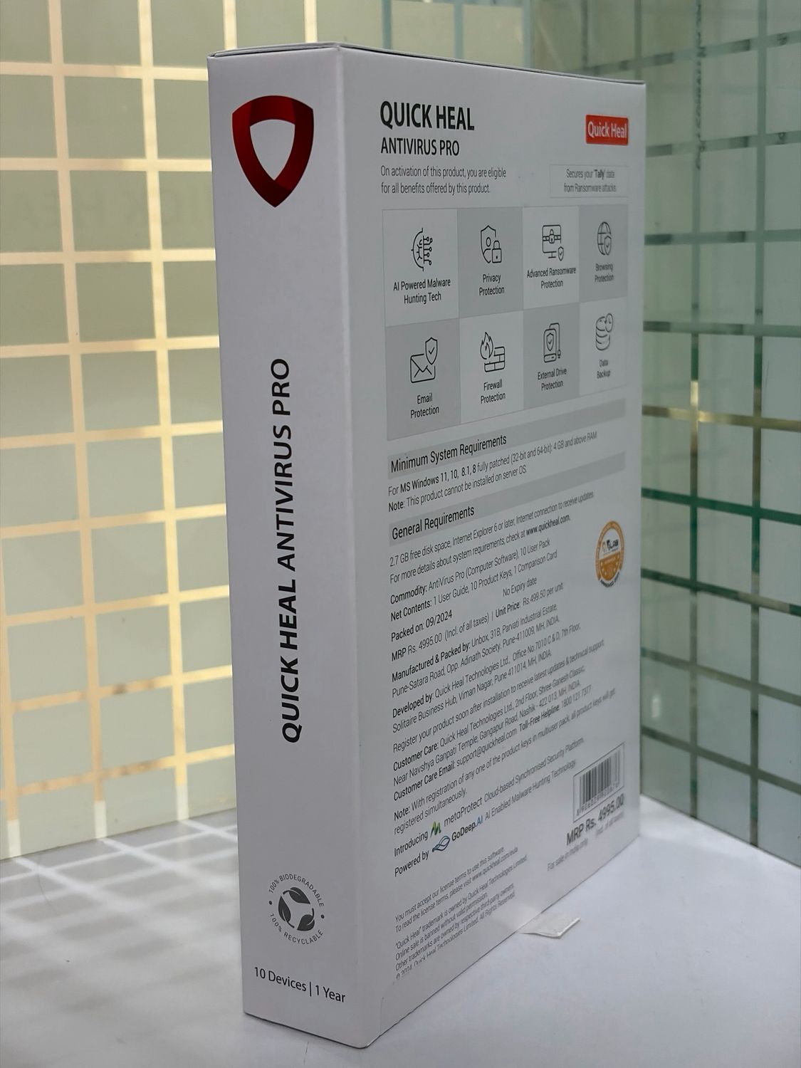 New, 10 User, 1 Year, Quick Heal Antivirus Pro