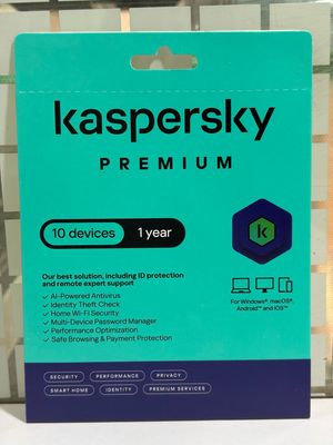 New, 10 User, 1 Year, Kaspersky Premium (total security)