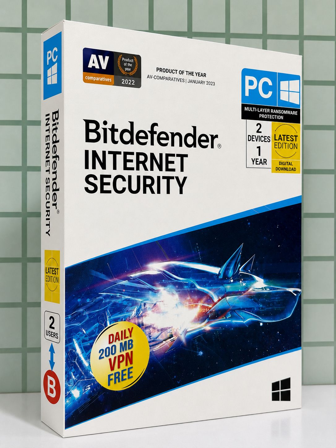 New 2pc 1yr Bitdefender Internet Security (VPN)