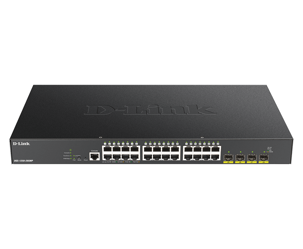 Dlink DGS-1250-28XMP Managed Gigabit Smart Managed PoE Switch Dlink DGS-1250-28XMP Managed Gigabit Smart Managed PoE Switch
