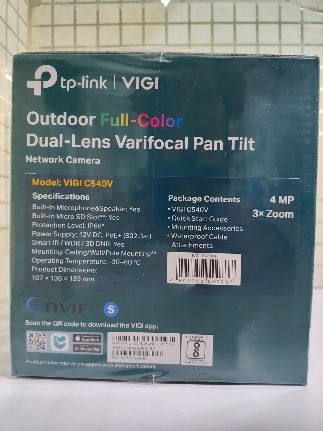 TP Link VIGI C540V 4MP Outdoor Full-Color Dual-Lens Varifocal Pan Tilt Network Camera