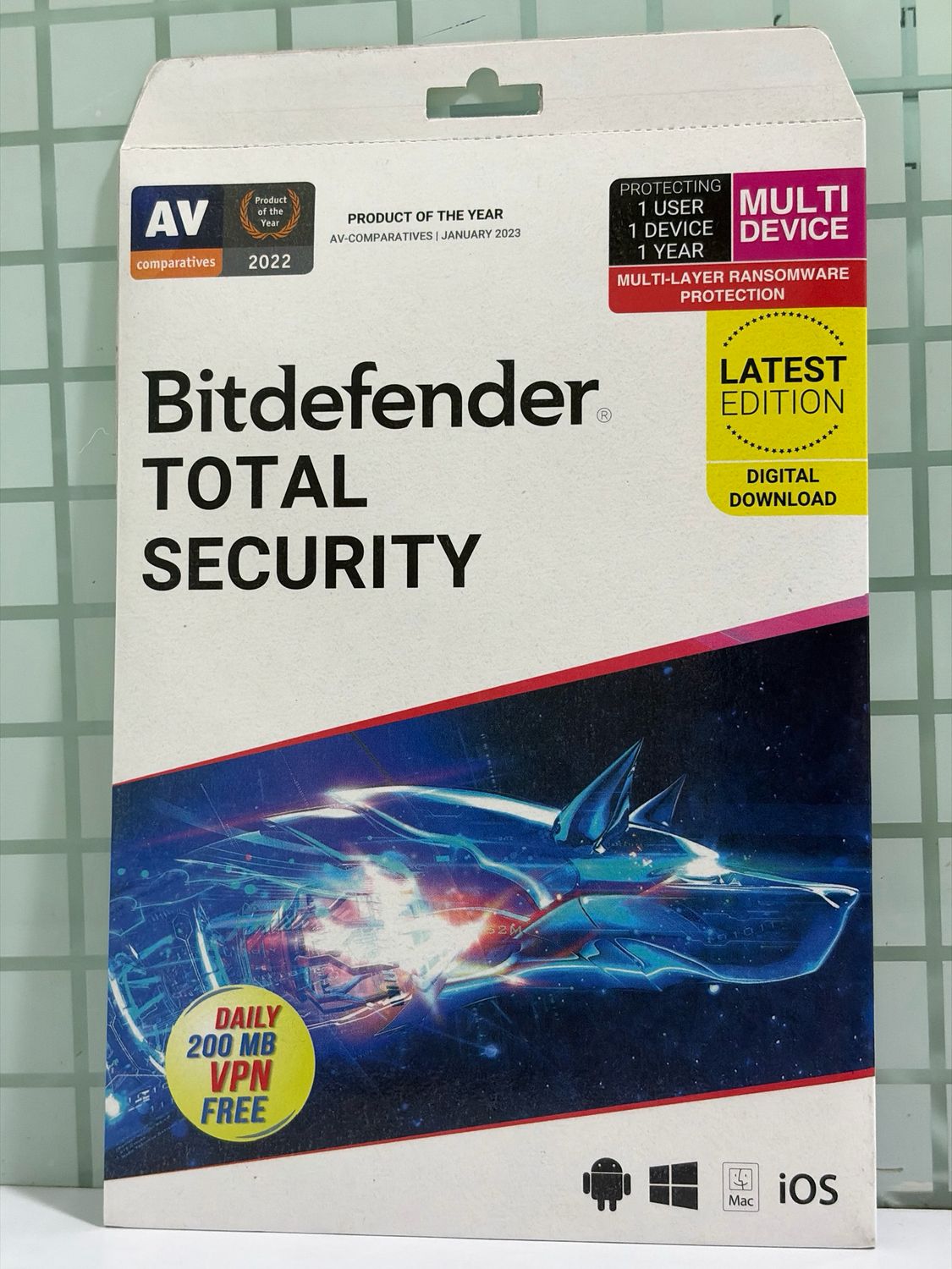 Renewal, 1 User, 1 Year, BitDefender Total Security (200MB VPN)