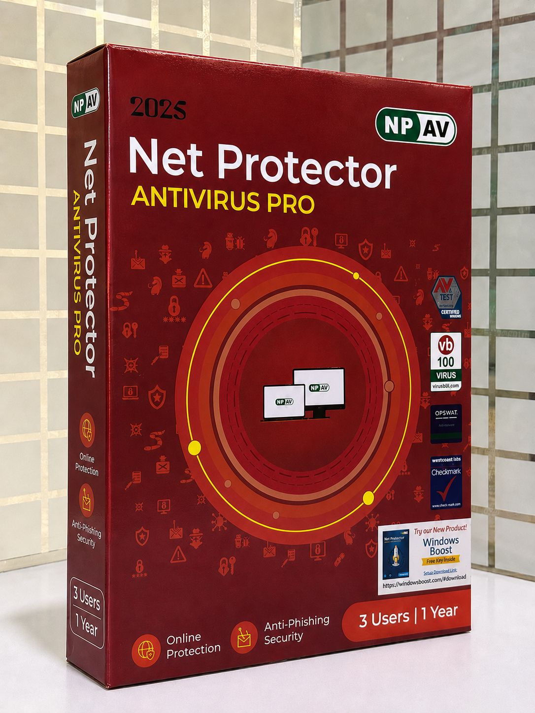 3 User, 1 Year, Net Protector Antivirus Pro
