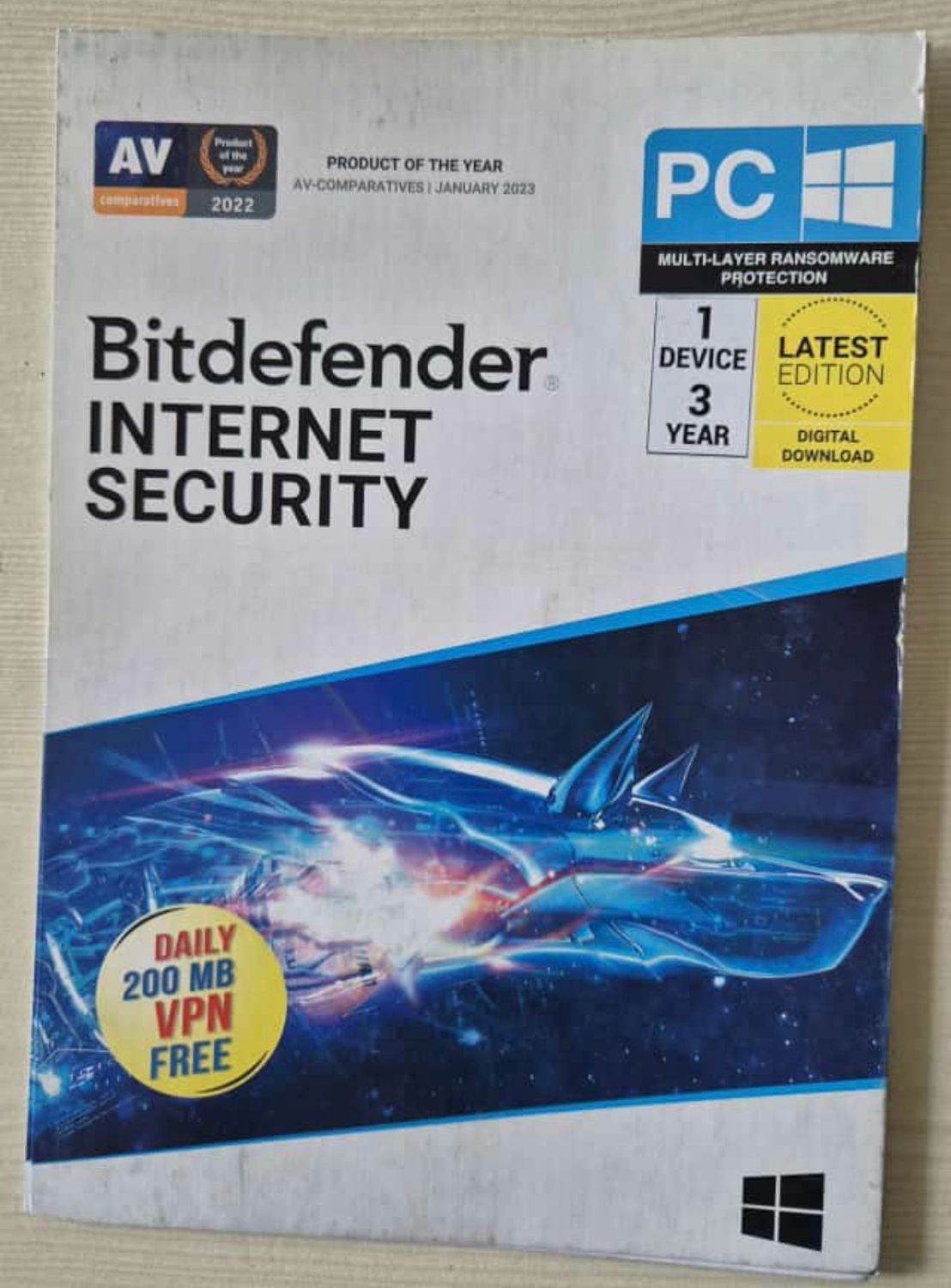 1 User, 3 Year, Bitdefender Internet Security (200MB VPN)