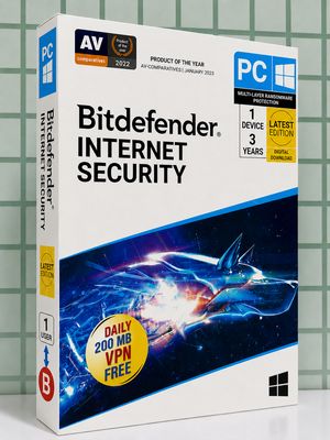 1 User, 3 Year, Bitdefender Internet Security (VPN) 1 User, 3 Year, Bitdefender Internet Security (VPN)