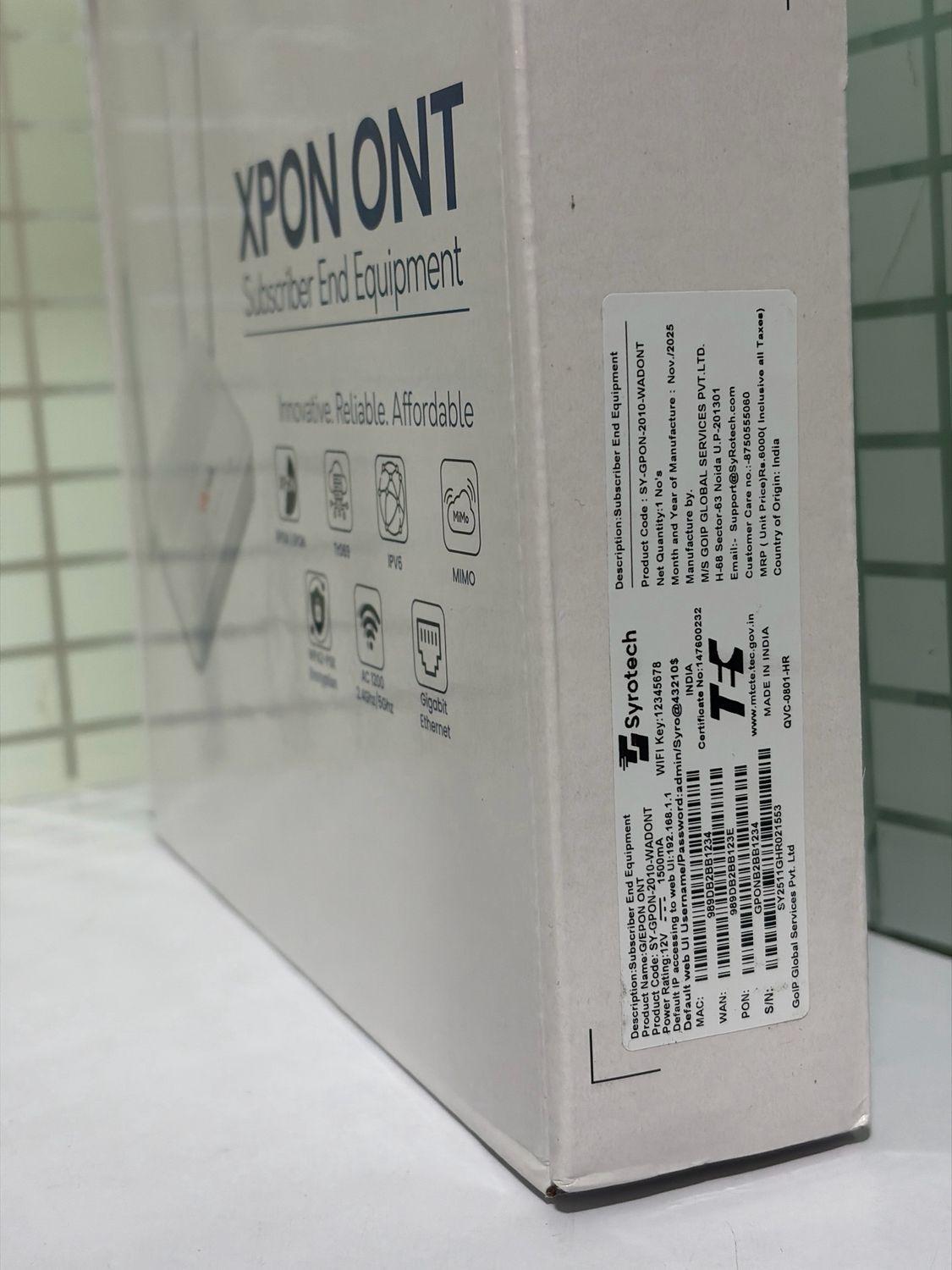 Syrotech Dual Band XPON ONT with 4 Antenna GPON 2010