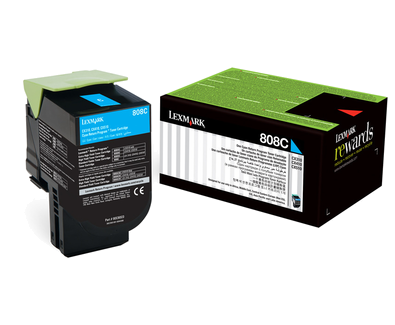 Lexmark 80C80C0 Cyan Toner Cartridge Lexmark 80C80C0 Cyan Toner Cartridge