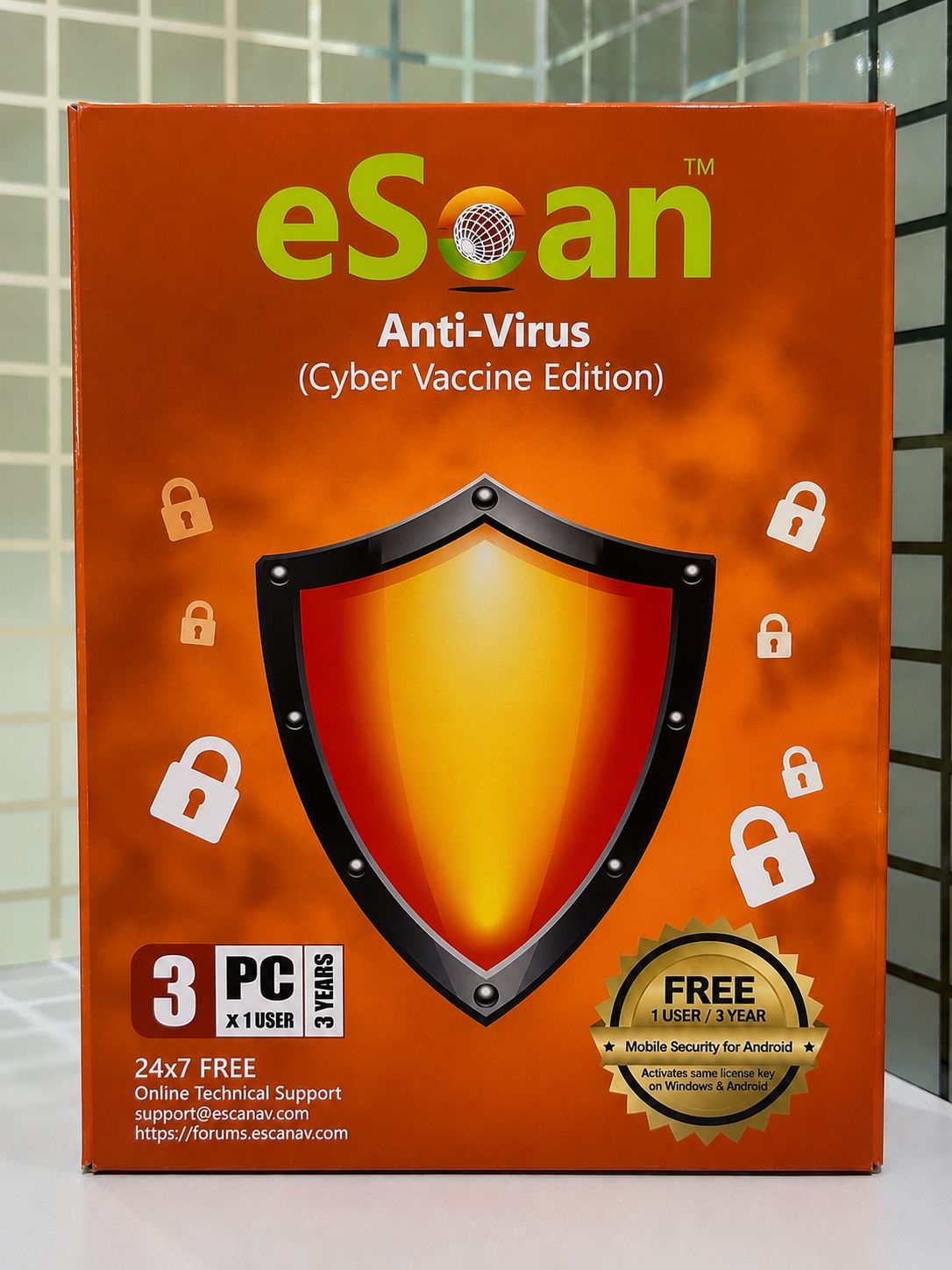 New v22x, 3 User, 3 Year, eScan Anti-Virus Security