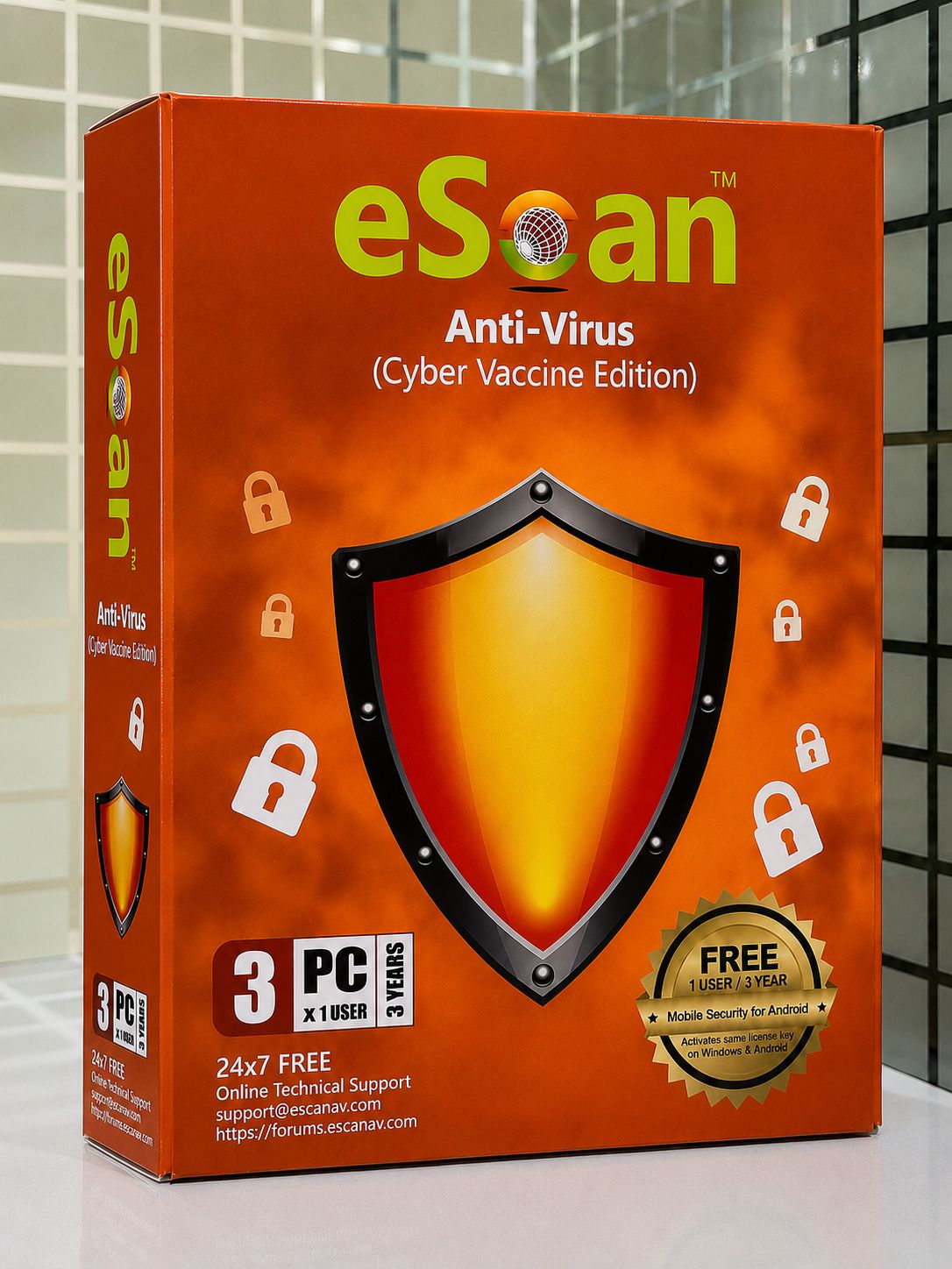 New 3pc 3yr eScan Anti-Virus Security (v22)