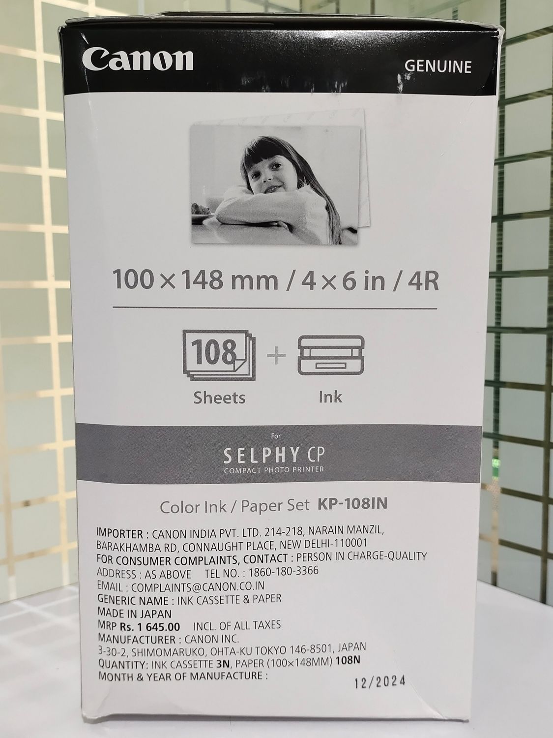 New, Canon Selphy KP-108IN Color Ink/Paper Set