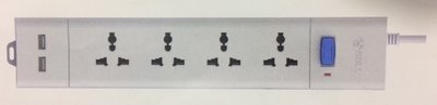 Bull 4 Sockets, 2 USB, 1 Switch 2mtr Extension Board