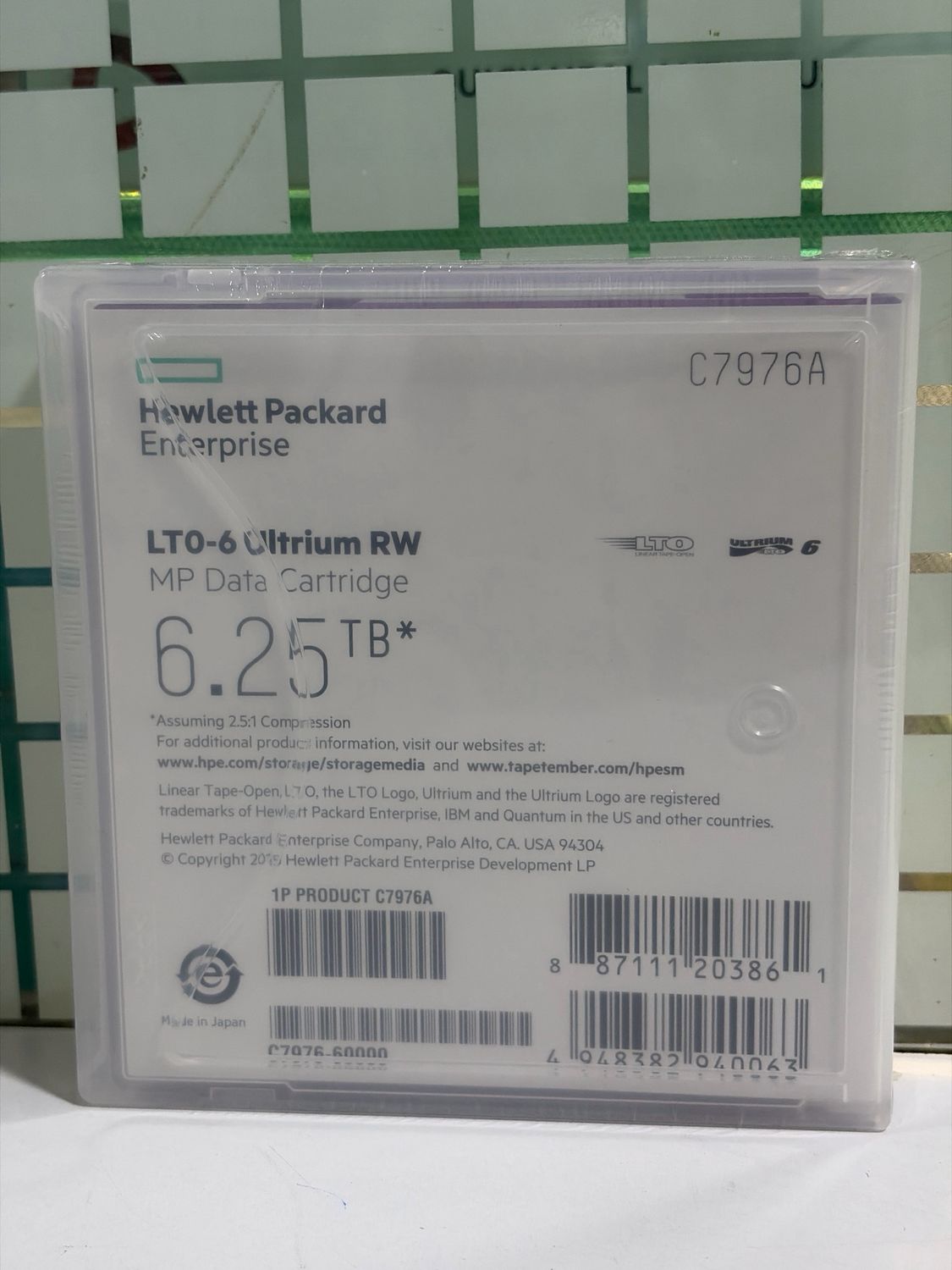 HP LTO 6 Tape Data Cartridge, 6.25tb