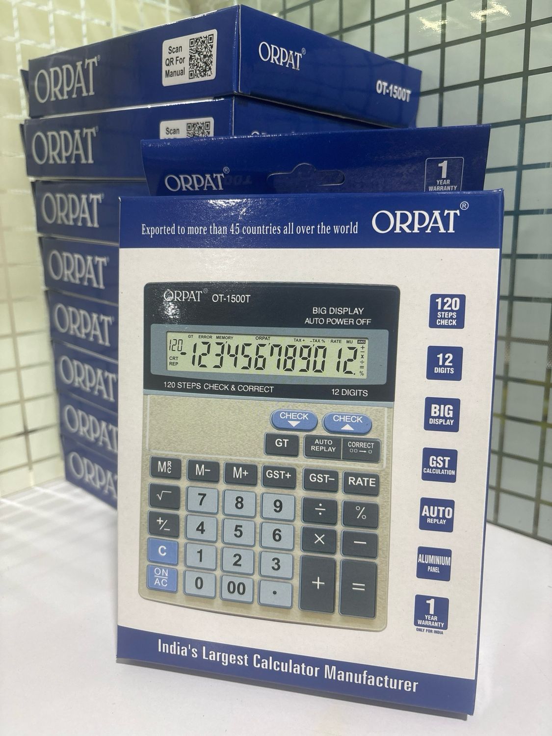 Orpat OT-1500T Large 12-Digits Calculator (Pack of 10)