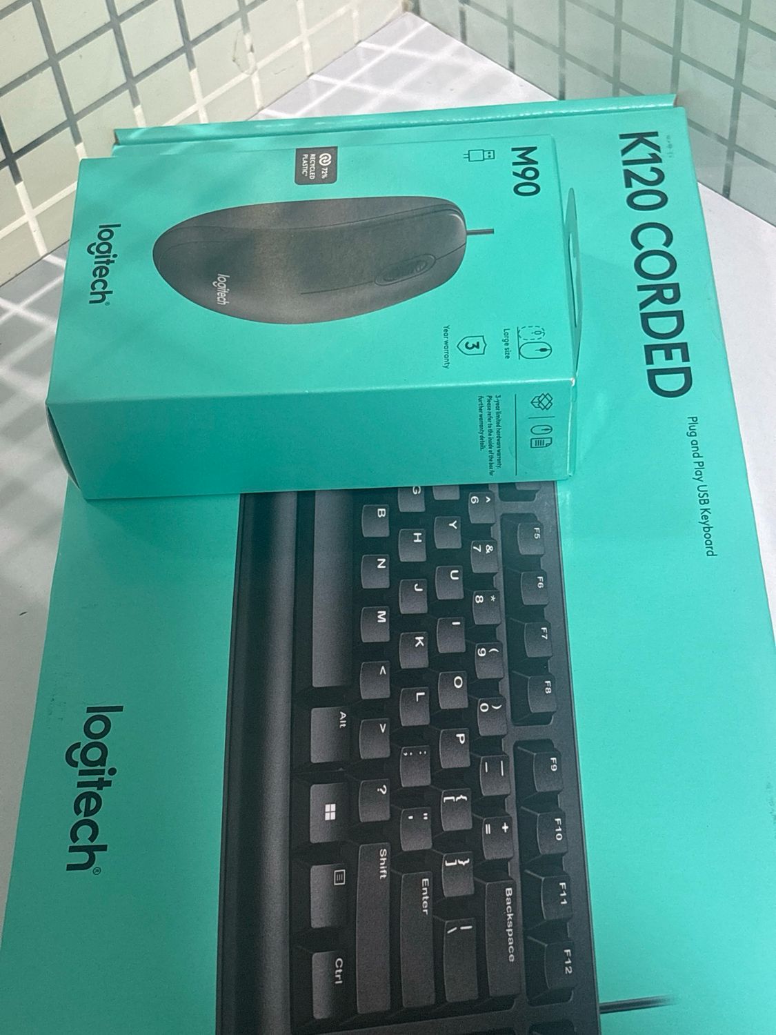 Logitech K120/M90 USB Keyboard Mouse
