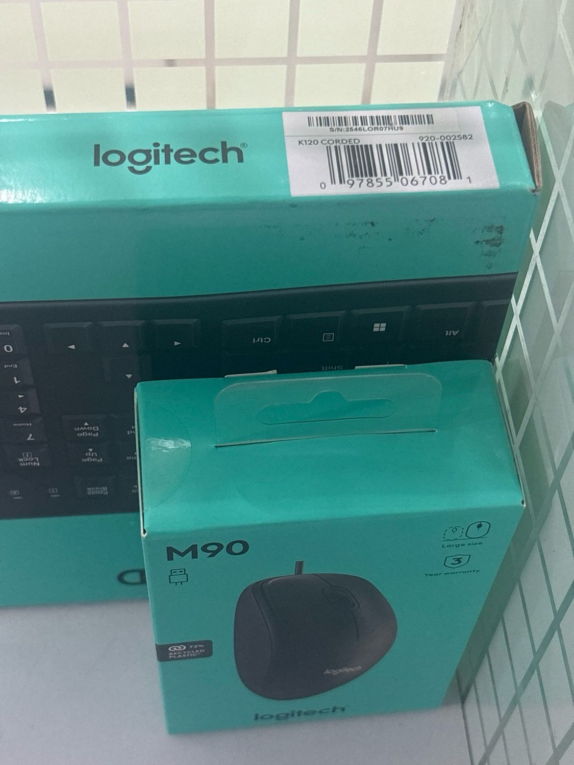 Logitech K120/M90 USB Keyboard Mouse