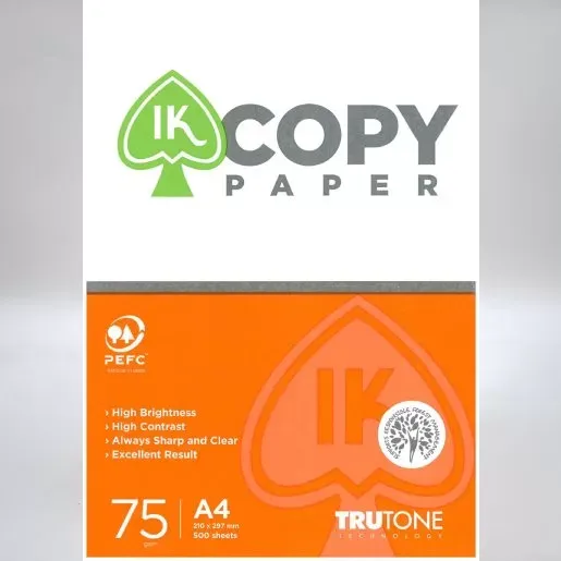 IK Copier Paper, A4, 500 Sheets, 75 GSM, 1 Ream