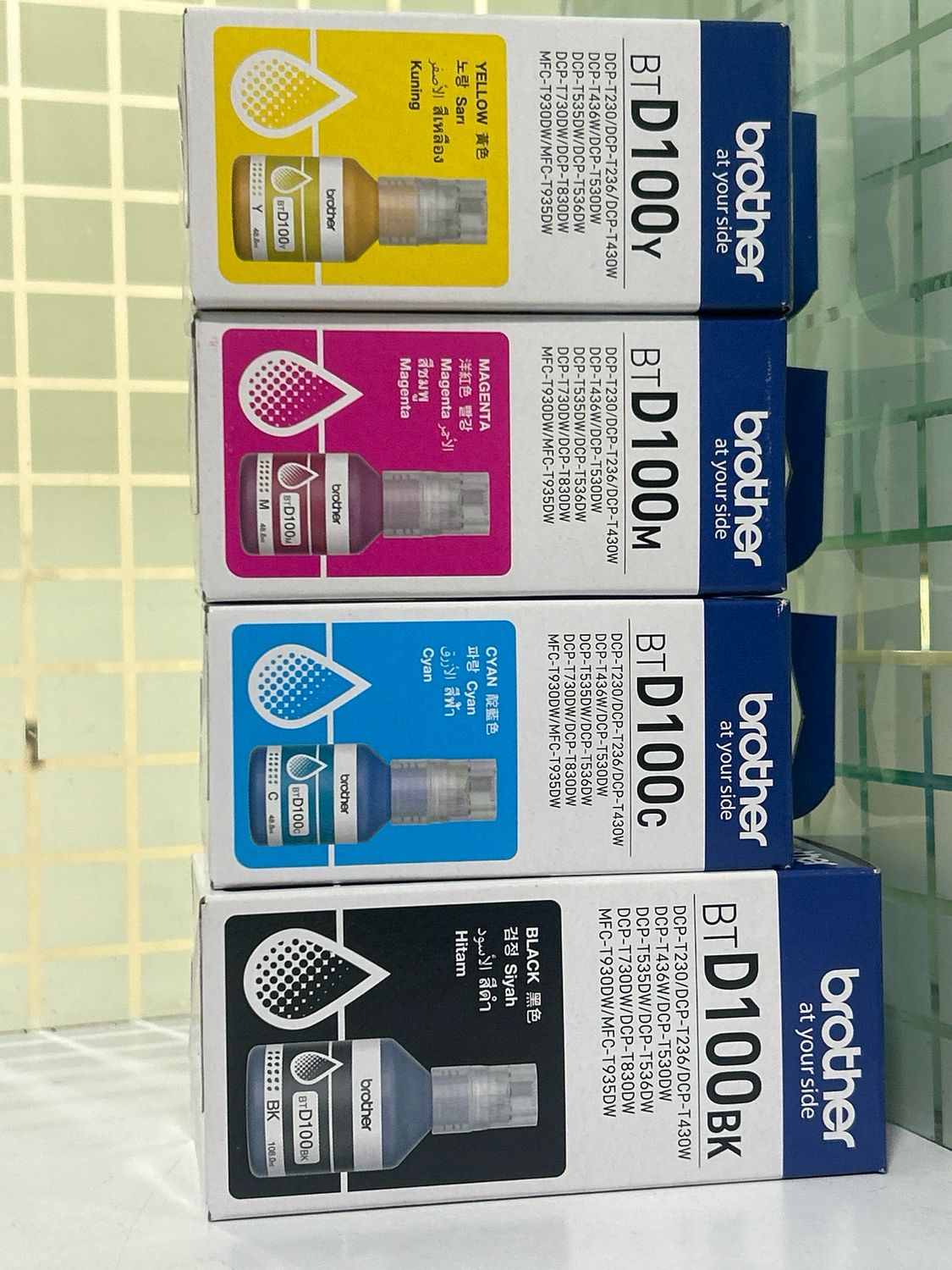 Brother D100 Set of 4 Ink Bottle   (T530dw, T535dw, T536dw)