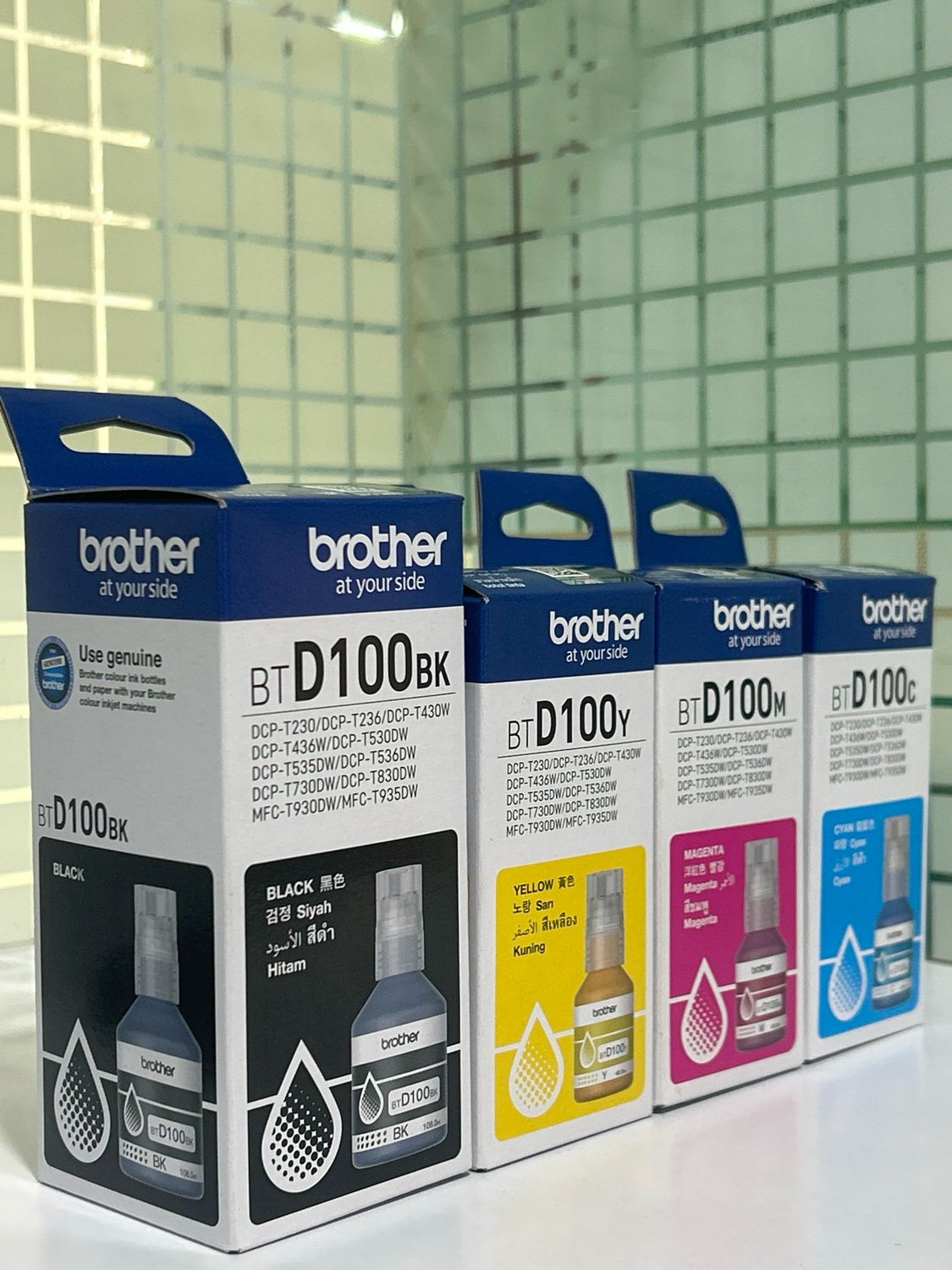 Brother D100 Set of 4 Ink Bottle   (T730dw, T830dw, T930dw, T935dw)