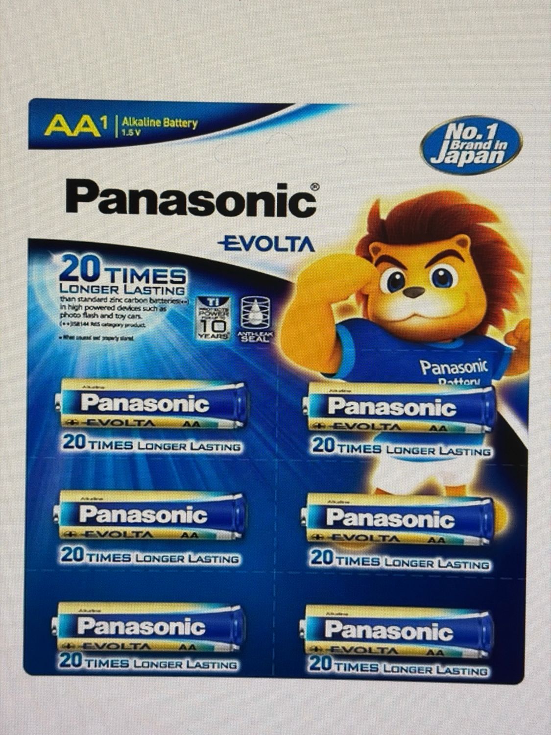 Panasonic Evolta AA Alkaline 6-Battery (pack of 5)