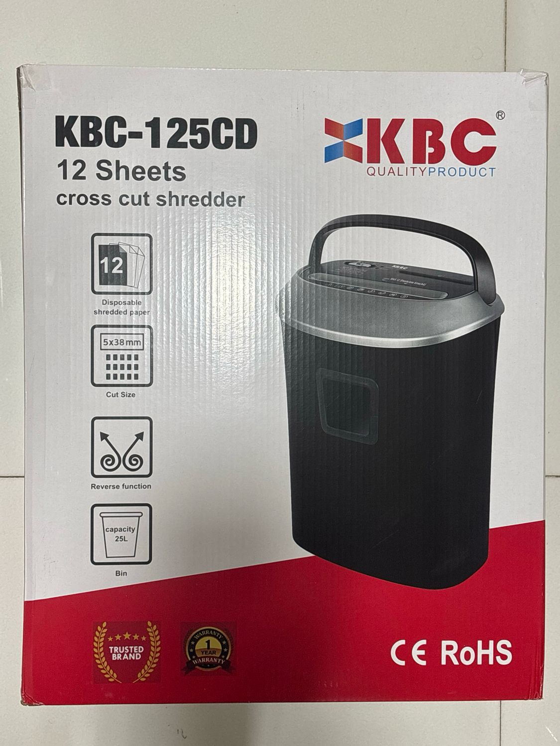 KBC 125CD Paper Shredder (12 sheets) KBC 125CD Paper Shredder (12 sheets)
