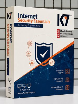 New, 3 User, 1 Year, K7 Internet Security Essentials