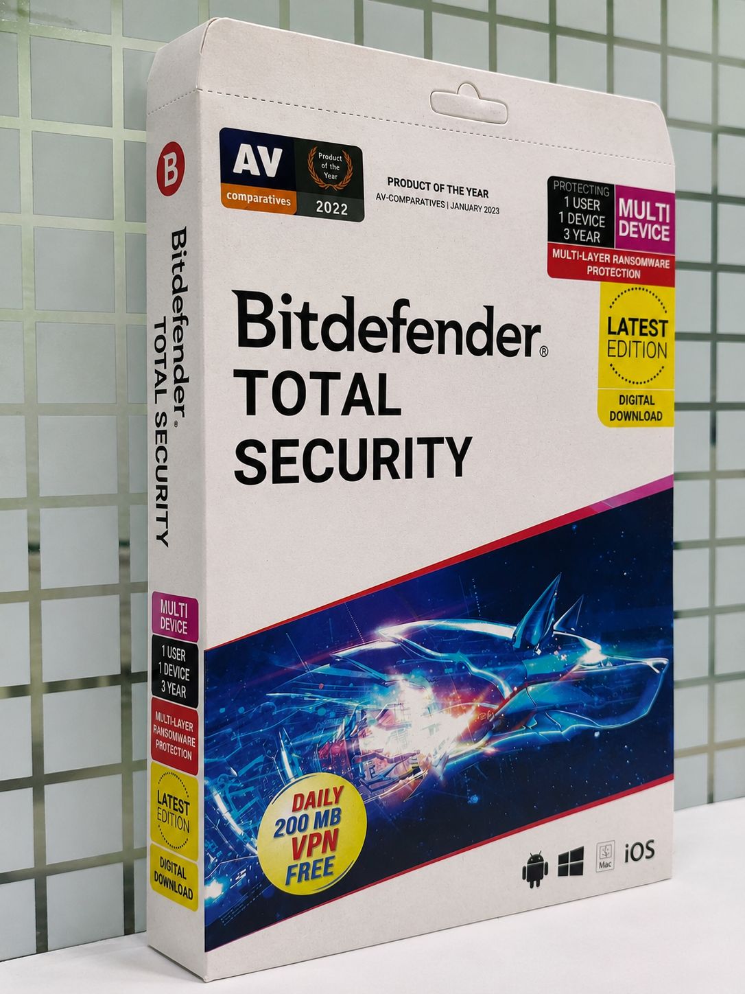 Renewal, 1 User, 3 Year, BitDefender Total Security (200MB VPN)
