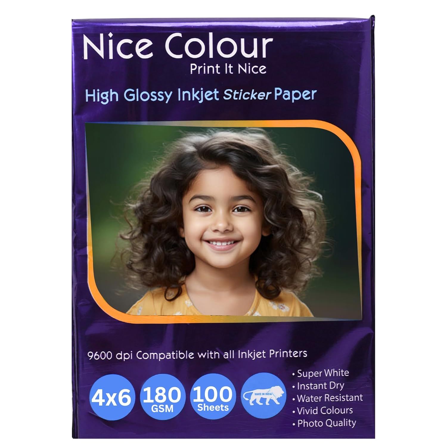 Nice Colour 4x6 180gsm 100Sheets Photo Paper