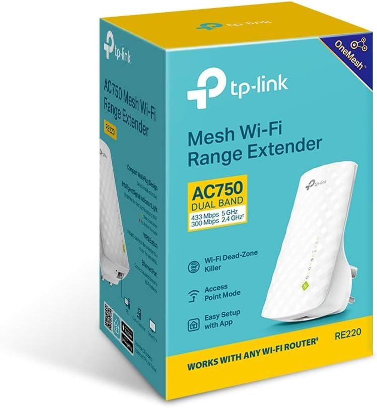 TP-Link RE220 WiFi Range Extender, AC750 TP-Link RE220 WiFi Range Extender, AC750