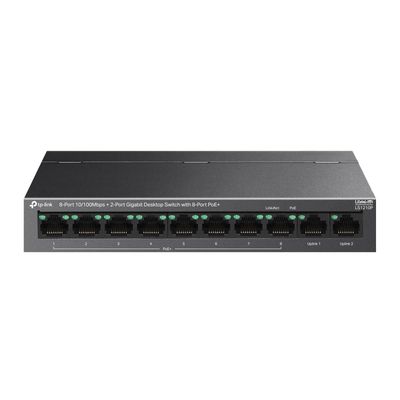 TP-Link LS1210P 10-Port Desktop Network Switch with 8-Port PoE+