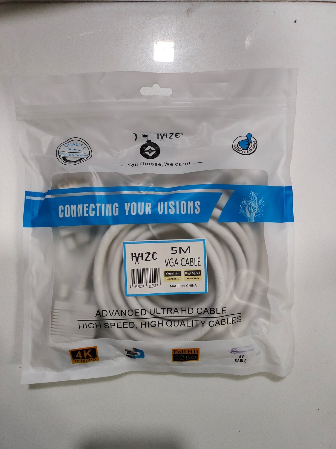 5mtr VGA male to male Cable (White) 5mtr VGA male to male Cable (White)