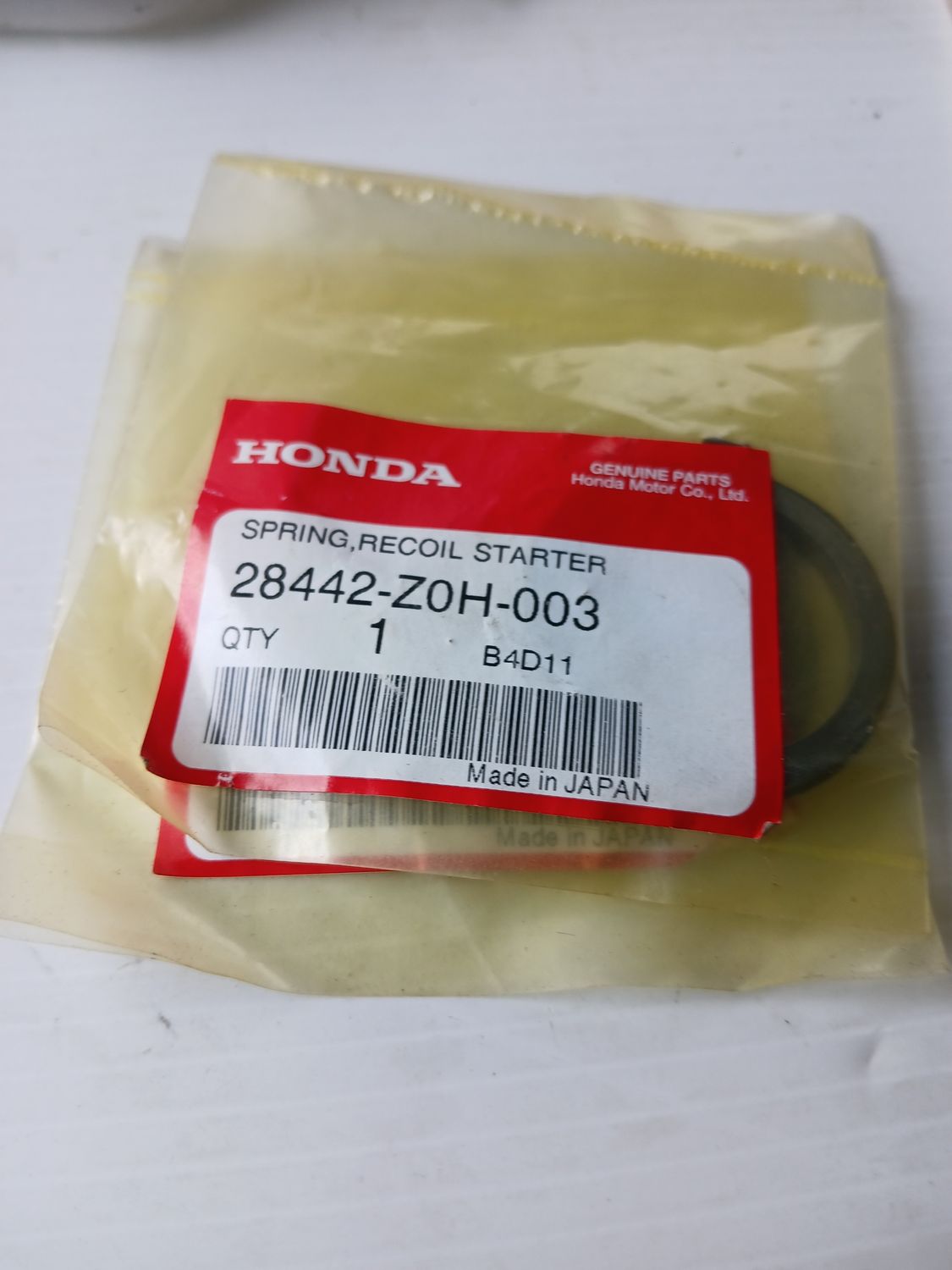 Spring, recoil Starter   28442-Z0H-003